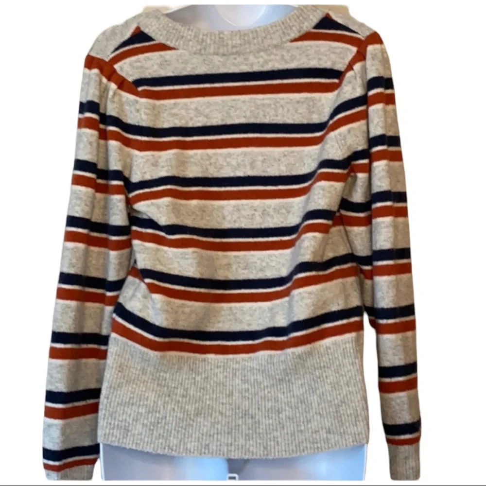 Madewell Striped Westgate V-Neck Coziest Yarn Sweater - Picture 3 of 8